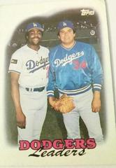 1988 Topps #489 | Dodgers Leaders [P. Guerrero, F. Valenzuela] Baseball Cards 1988 Topps