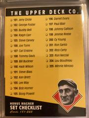 Checklist #181-225 [Honus Wagner] Baseball Cards 1994 Upper Deck All Time Heroes Prices