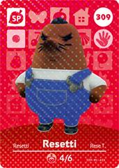 Resetti #309 [Animal Crossing Series 4] Amiibo Cards Prices