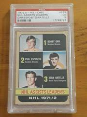 NHL Assists Leaders [Orr, Esposito, Ratelle] #283 Hockey Cards 1972 O-Pee-Chee Prices