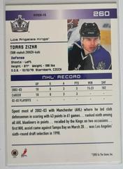 Backside | Tomas Zizka [Action] Hockey Cards 2003 ITG Toronto Star