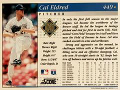 Rear | Cal Eldred Baseball Cards 1994 Score