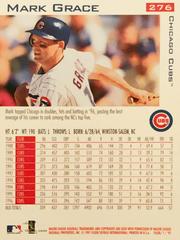 Rear | Mark Grace Baseball Cards 1997 Fleer