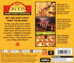 Back Cover | The Lion King Simbas Mighty Adventure Playstation
