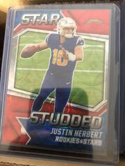 Justin Herbert [Red Scope] #SS18 Football Cards 2021 Panini Rookies and Stars Studded Prices