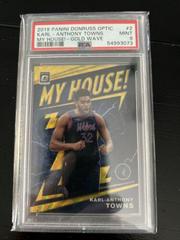 Karl Anthony Towns [Gold Wave] Basketball Cards 2019 Panini Donruss Optic My House Prices