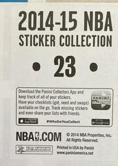 Back | Mason Plumlee Basketball Cards 2014 Panini Stickers