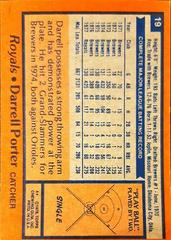 Back Of Card | Darrell Porter Baseball Cards 1978 Topps