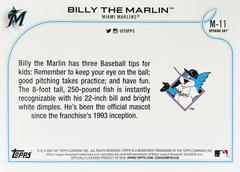 Card Back | Billy the Marlin Baseball Cards 2022 Topps Opening Day Mascots