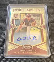Christian Roa[Gold Vinyl Signatures] Baseball Cards 2020 Panini Elite Extra Edition College Tickets Prices