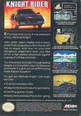 Knight Rider - Back | Knight Rider NES
