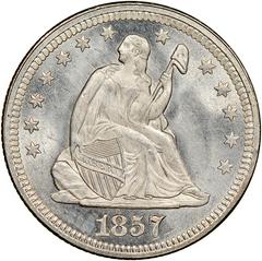 1857 [PROOF] Coins Seated Liberty Quarter Prices