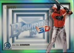 Colton Cowser [Aqua Refractor] Baseball Cards 2022 Bowman in 3D Prices