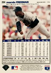 Rear | Marvin Freeman Baseball Cards 1995 Collector's Choice Se