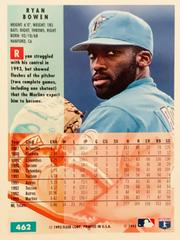 Rear | Ryan Bowen Baseball Cards 1994 Fleer