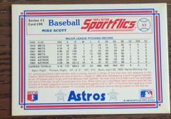 Back Of Card | Mike Scott [Hologram] Baseball Cards 1986 Sportflics