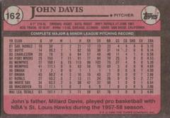 Reverse | John Davis Baseball Cards 1989 Topps