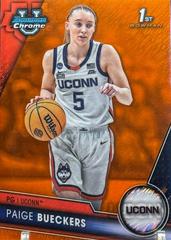 Paige Bueckers [Orange Shimmer] #90 Basketball Cards 2023 Bowman Chrome University Prices