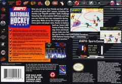 ESPN National Hockey Night - Back | ESPN National Hockey Night Super Nintendo