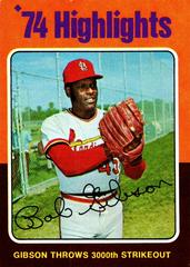 '74 Highlights [Bob Gibson] Baseball Cards 1975 Topps Prices