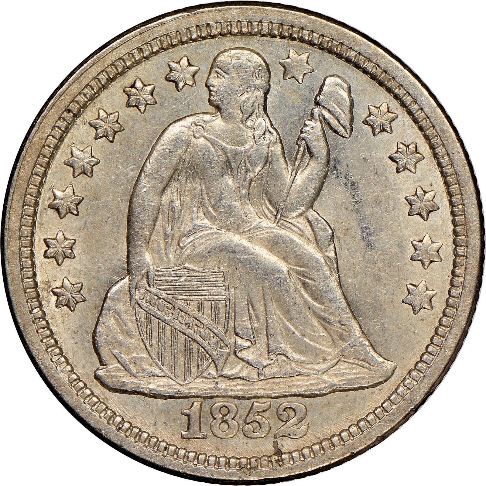 1852 Coins Seated Liberty Dime