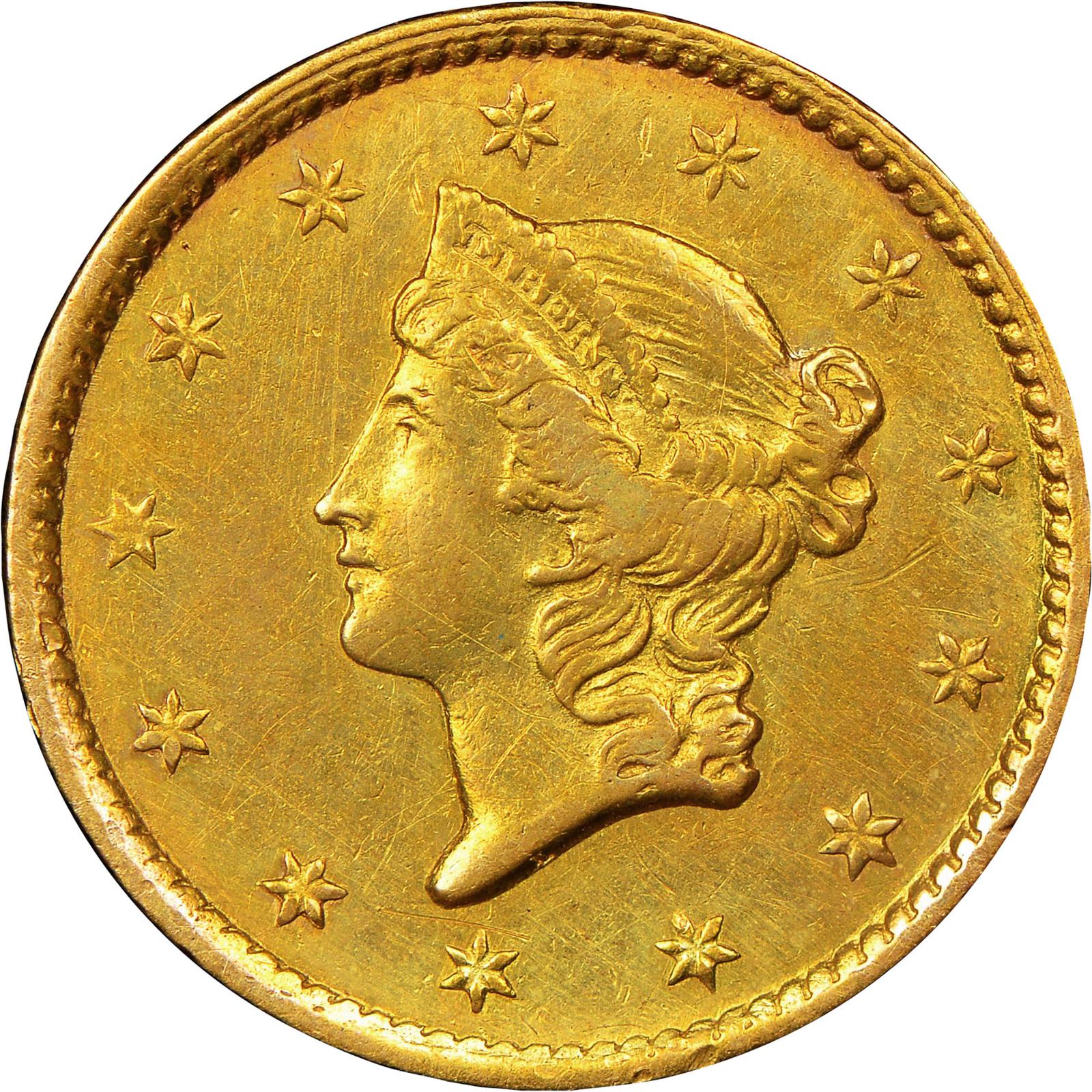 1849 C [OPEN WREATH] Coins Gold Dollar