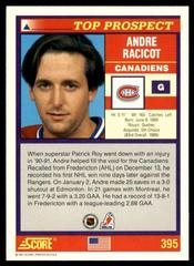 Back Of Card  | Andre Racicot Hockey Cards 1991 Score American