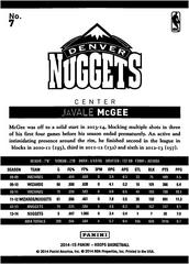 Back Of Card | JaVale McGee Basketball Cards 2014 Panini Hoops