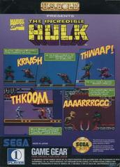 Incredible Hulk - Back | Incredible Hulk Sega Game Gear