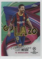 2020 Topps Chrome UEFA UCL Lionel Messi Golazo Refractor SP #GOL-LM Soccer Cards 2020 Topps Chrome UEFA Champions League Prices