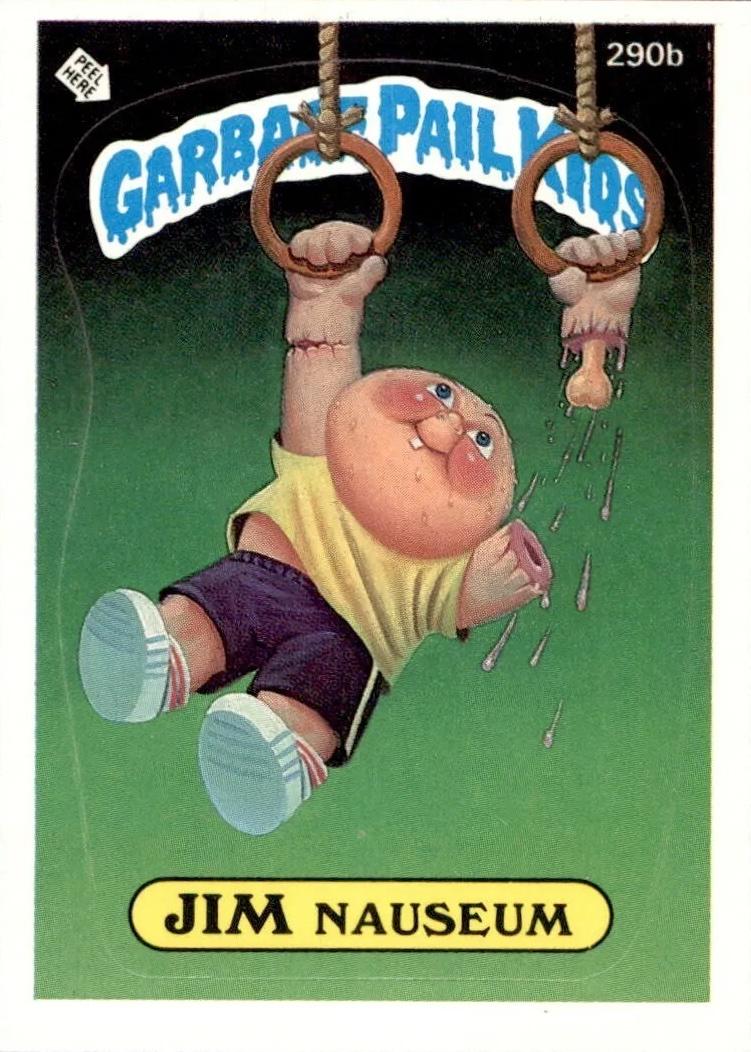 JIM Nauseum #290b 1987 Garbage Pail Kids