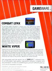 Back Cover | Combat Lynx & White Viper [GameWare] Commodore 64