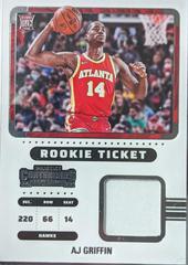 AJ Griffin #RTS-AJG Basketball Cards 2022 Panini Contenders Rookie Ticket Swatches Prices