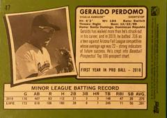 Rear | Geraldo Perdomo Baseball Cards 2020 Topps Heritage Minor League