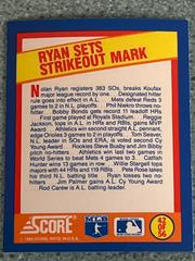 Ryan Sets Strikeout Mark Baseball Cards 1989 Score Magic Motion Trivia A Year to Remember Prices