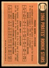 Back | Pirates Rookies [Bork, May] Baseball Cards 1966 Topps