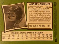 Rear | Andres Gimenez Baseball Cards 2020 Topps Heritage Minor League