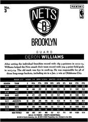 Back Of Card | Deron Williams Basketball Cards 2014 Panini Hoops