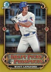 Wyatt Langford [Gold] Baseball Cards 2023 Bowman Draft Prices
