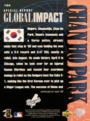Rear | Chan Ho Park Baseball Cards 1997 Upper Deck