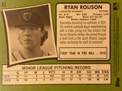 Rear | Ryan Rolison Baseball Cards 2020 Topps Heritage Minor League