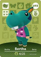 Bertha #093 [Animal Crossing Series 1] Amiibo Cards Prices