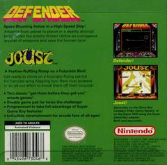 Arcade Classic 4 - Back | Arcade Classic 4: Defender and Joust GameBoy
