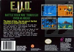 EVO The Search For Eden - Back | EVO the Search for Eden Super Nintendo