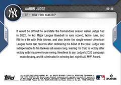Back | Aaron Judge Baseball Cards 2022 Topps Now Off Season