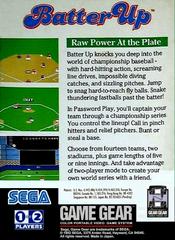Batter Up - Back | Batter Up Sega Game Gear