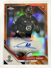 Amadou Onana [Orange Refractor] #CA-AO Soccer Cards 2021 Topps Chrome UEFA Champions League Autographs Prices