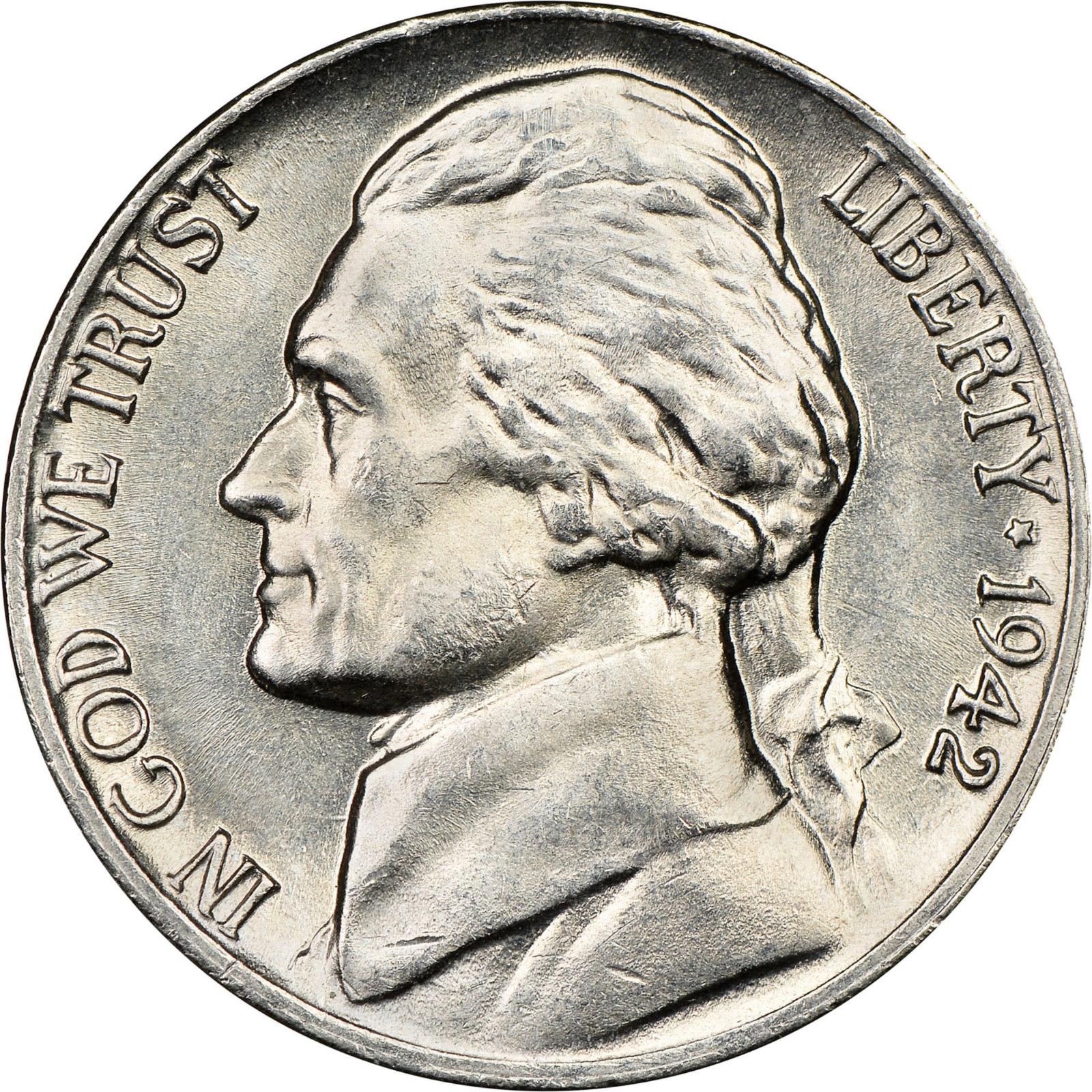 1942 Coins Jefferson Nickel