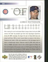 Back | Corey Patterson Baseball Cards 2002 Upper Deck