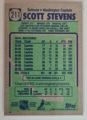 Backside | Scott Stevens Hockey Cards 1990 Topps
